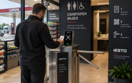 Концептуално изображение за контрол на достъп за бензиностанции, контрол на достъп с турникет.